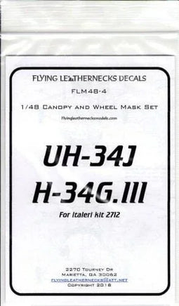 Decal sheet for UH-34J and H-34G.III with branding and product details.