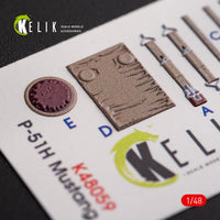 1/48 Kelik P-51H Mustang interior 3D decals for Modelsvit kit K48059