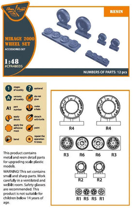 1/48 Clear Prop Mirage-2000 Wheel Set 48035