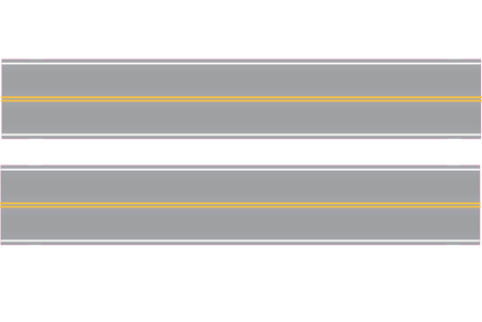 HO Easy Streets Aged Asphalt Straight Section Road - Single Passing (Qty 2) 3153030 - MPM Hobbies