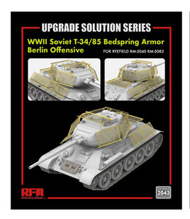 1/35 Ryefield Models WWII Soviet T-34/85 Bedspring Armor Berlin Offensive 2043