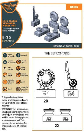 1/72 Clear Prop La-5 (Early Version) Wheel Set for CP Kit CP72014 A72013