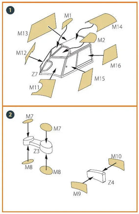 1/48 Clear Prop I-16 (Early Version) Painting Mask on Yellow Kabuki Paper 48020