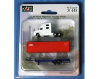 N Kato Volvo VN780 Tractor with 40' Corrugated Container 31615 - MPM Hobbies