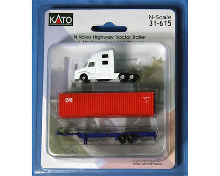 N Kato Volvo VN780 Tractor with 40' Corrugated Container 31615 - MPM Hobbies