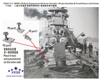 Black and white image of a naval ship with text and model parts labeled, featuring FStarModel.com branding.