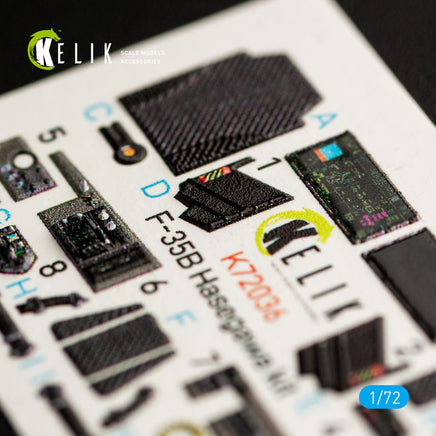 1/72 Kelik F-35B Interior 3D Decals for Hasegawa Kit K72036