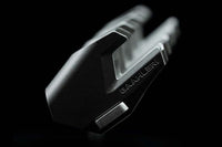 Close-up of a golf club head with 'Callahan' branding on a black background