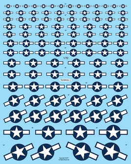 1/72 Fundekals STARS & BARS STANDARD WWII 72008