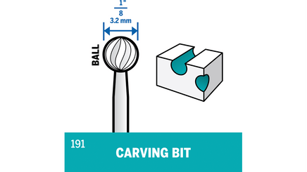 Dremel High Speed Cutter 1/8" Ball Shaped Head 191