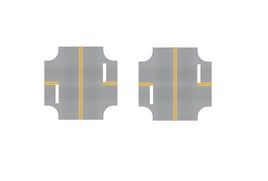 HO Easy Streets Aged Asphalt 4 Way Intersection Road - 2 Stop (Qty 2) 315-3071 - MPM Hobbies