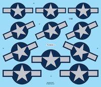 1/48 Fundekals STARS & BARS GRAY WWII 48013