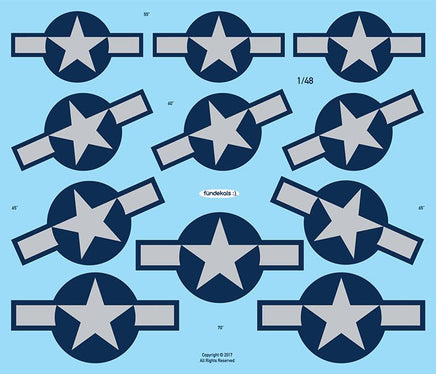 1/48 Fundekals STARS & BARS GRAY WWII 48013