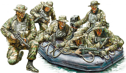 1/35 Gecko Models US Navy Seals Team in Action Circa 90s (w-Combat Rubber Raiding Craft) 35GM0060