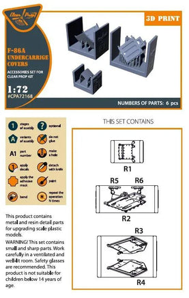 1/72 Clear Prop F-86A Undercarriage Covers (CP) A72168