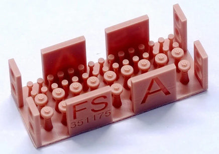 Pink plastic component with 'FSA' branding on a white background