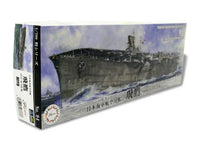 Model ship kit packaging with a large ship illustration on a white background