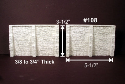 HO Monroe Retaining Wall Random Stone (2-Pack) #108