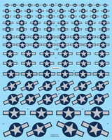 1/72 Fundekals STARS & BARS GRAY WWII 72010