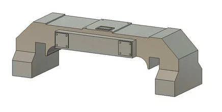 3D model of a metal bench with a white background