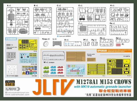 1/35 Sabre Model JLTV M1278A1 M153 CROWS with MK19 automatic grenade launcher Premium Edition 35A13-P