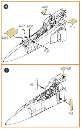 1/72 Clear Prop MiG-23ML, MLD, P, MLAE Exterior painting mask on yellow kabuki paper for CP kits 72099