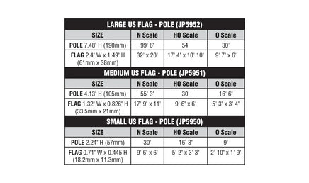 Woodland Small US Flag - Pole 5950 - MPM Hobbies