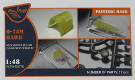 1/48 Clear Prop H-75M Hawk Painting Mask Made from Yellow Kabuki Paper A48076