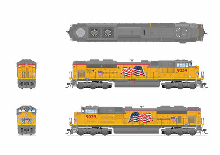 HO Broadway Ltd EMD SD70ACe, UP 9039, Building America Scheme, Paragon4 Sound/DC/DC, w/ Smoke 9772