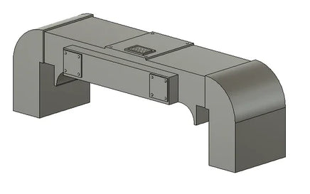 3D model of a metal bench on a white background