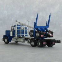 N Trainworx Blue Peterbilt 379 Log Truck 47984