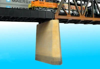 N Monroe Bridge Pier Board-Formed Concrete Double Track #258