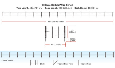 O Woodland Figures & Accents Barbed Wire Fence A3000