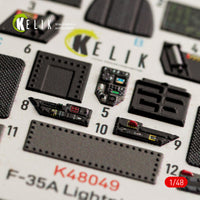 1/48 Kelik F-35A Lightning II interior 3D decals for Meng kit K48049