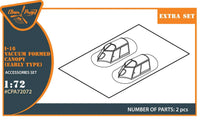 1/72 Clear Prop I-16 Vacuum Formed Canopy (Early Version) for CP Kit 72072
