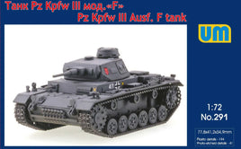 1/72 Uni Model Panzer III Ausf. F Tank 291