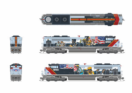 HO Broadway Ltd EMD SD70ACe, UP 1111, "Powered by Our People", Paragon4 Sound/DC/DCC, w/ Smoke 9776
