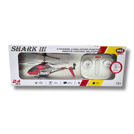 IMEX Shark 3 Channel 2.4Ghz Gyro RC Helicopter - Red 1200R