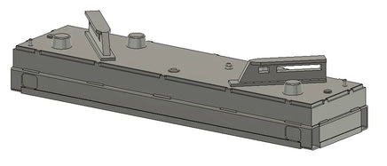 Gray metal component on a white background