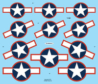 1/48 Fundekals STARS & BARS STANDARD WWII 48011