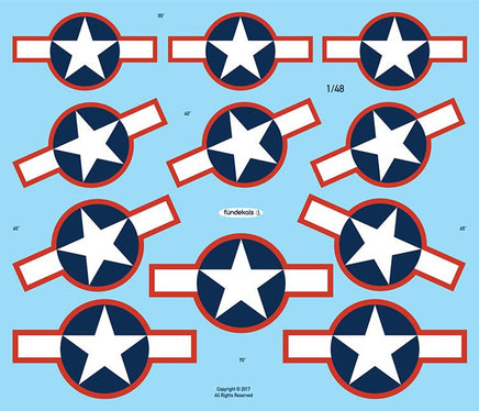 1/48 Fundekals STARS & BARS STANDARD WWII 48011