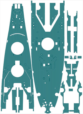 1/200 Pontos Model USS BB-61 Iowa Wooden Deck 20B 1944 (20B Deck Blue) 20005WD1