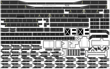 1/200 Pontos Model USS BB-61 Iowa 1944 Detail Up Set (No Wooden Deck) 22004F1