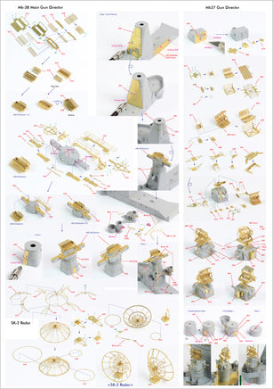 1/200 Pontos Model USS BB-63 Missouri 1945 Detail Up Set (20B Deck Blue Deck) 23003F1