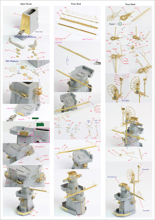 1/200 Pontos Model USS BB-63 Missouri 1945 Detail Up Set (20B Deck Blue Deck) 23003F1