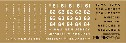 1/200 Pontos Model USS BB-61 Iowa 1944 Detail Up Set (No Wooden Deck) 22004F1