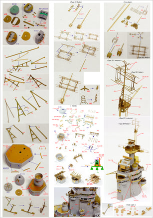 1/200 Pontos Model HMS Rodney 1942 Detail Up Set 23007F1