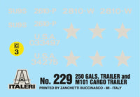 1/35 Italeri 250 gal.s Tank Trailer - M101 Cargo Trailer 229