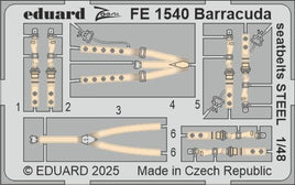1/48 Eduard Barracuda seatbelts Steel FE1540