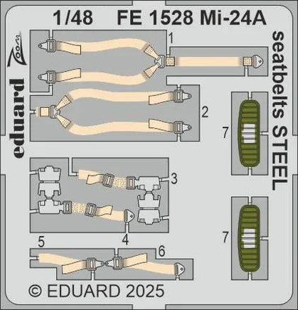 1/48 Eduard Mi-24A seatbelts STEEL Zoom set for TRUMPETER kit FE1528